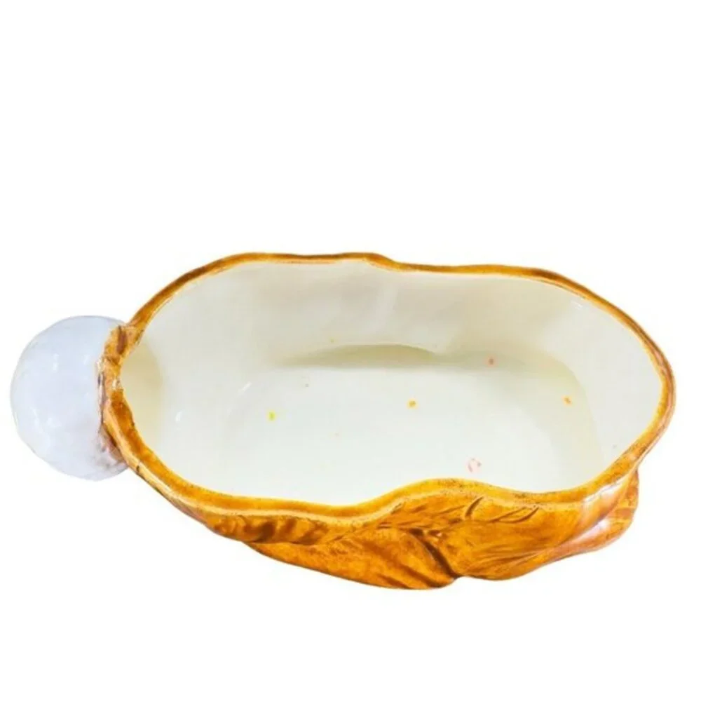 Hand Painted Ceramic Bunny Rabbit‎ Covered Dish W Lid Signed 1980s Vintage Decor